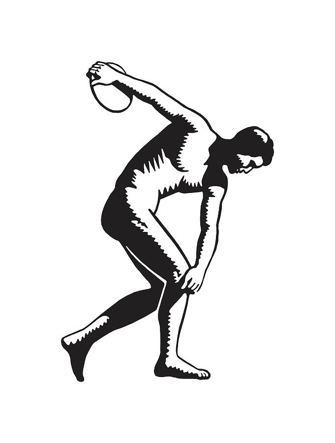 Black And White Drawing - Discus Thrower #1 by CSA Images