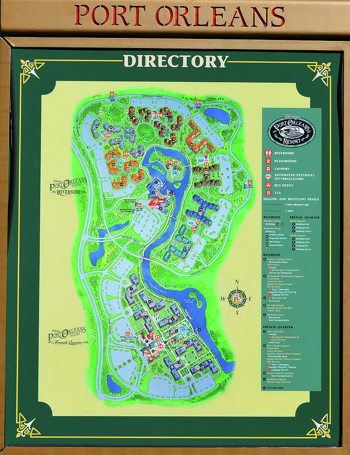 Disneys Port Orleans directory map #1 Photograph by David Lee Thompson