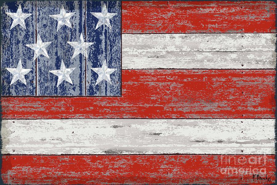 Distressed American Flag #1 Painting by Paul Brent