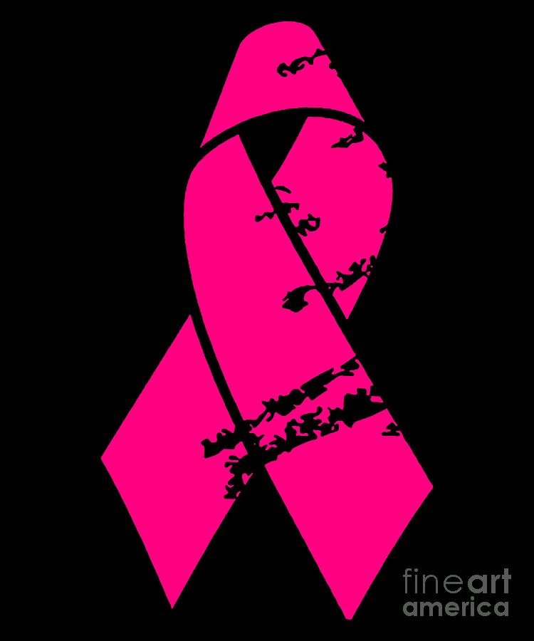 Distressed Pink Ribbon Digital Art by Flippin Sweet Gear