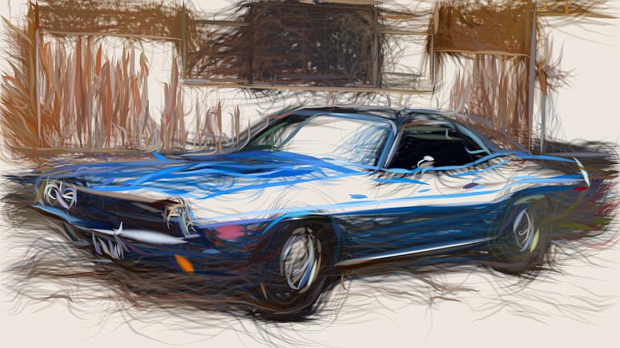 Dodge Challenger RT SE Draw #1 Digital Art by CarsToon Concept