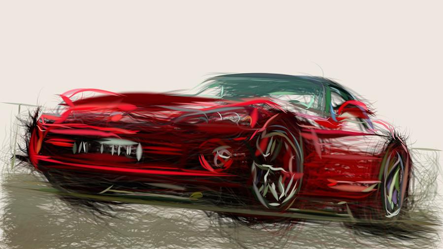 Dodge Viper Cars Racing On Track Wall Picture Art Print 