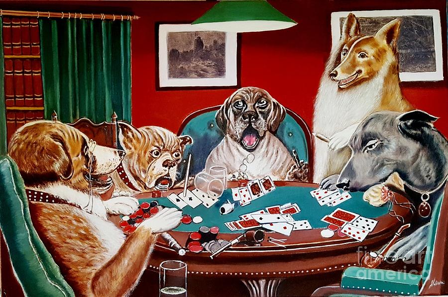Dogs Playing Poker. Reproduction Cassius Marcellus