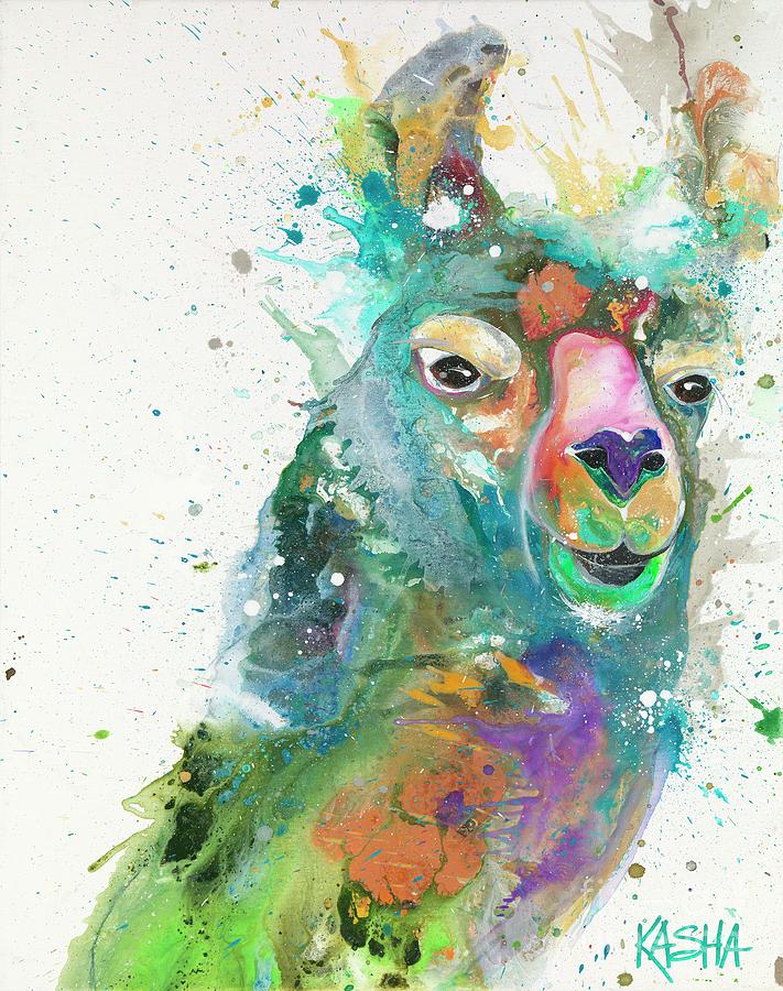 Llama Painting - Dolly Llama by Kasha Ritter
