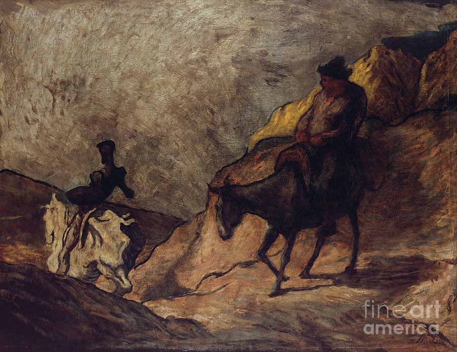 Don Quixote Drawing - Don Quixote And Sancho Panza #1 by Heritage Images