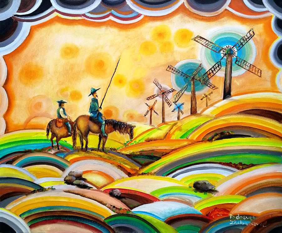 Don Quixote de La Mancha and Sancho Panza Painting by Radosveta ...