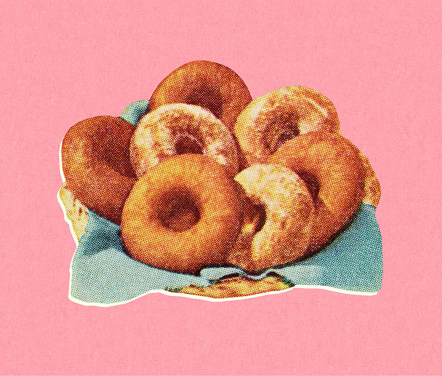 Vintage Drawing - Donuts #1 by CSA Images