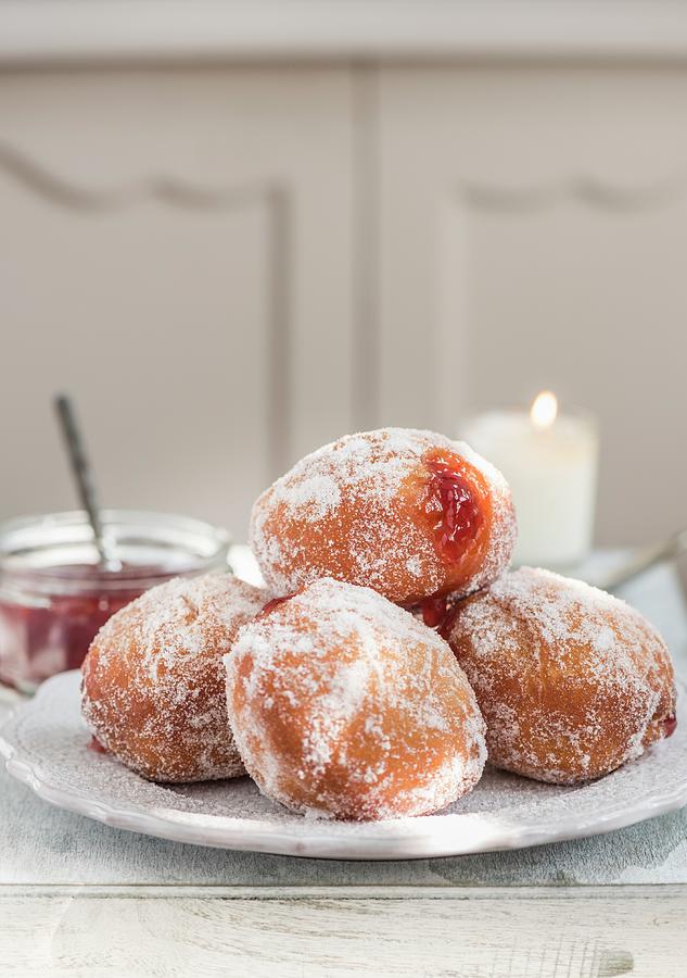 Donuts With A Cinnamon And Jam Filling #1 Photograph by Winfried Heinze