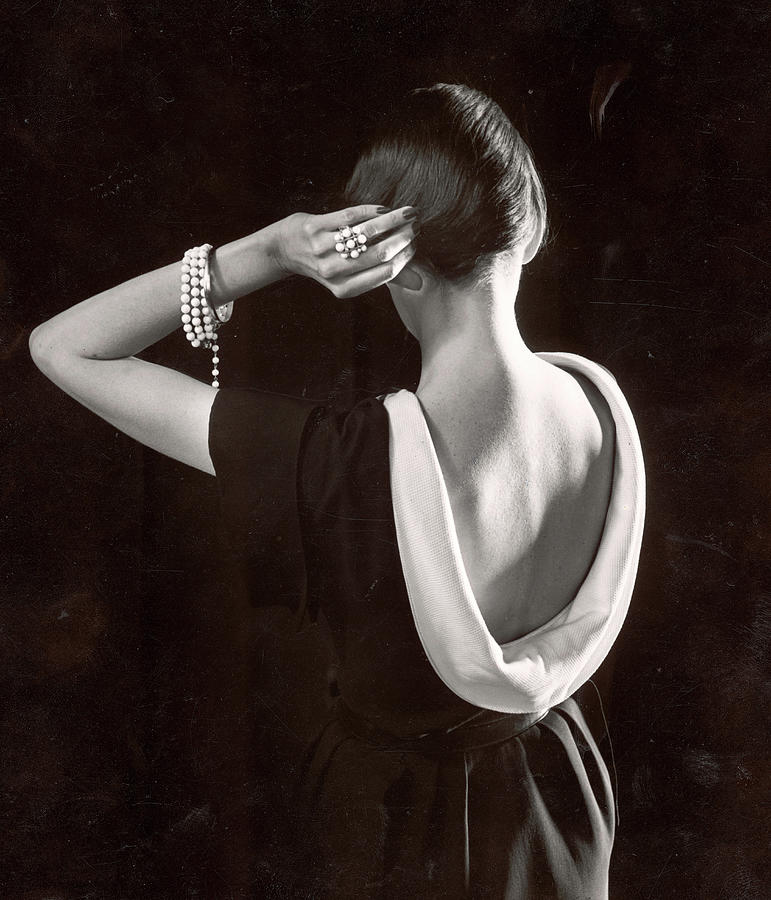 Black And White Photograph - Dorian Leigh In A Dior Dress #1 by Gjon Mili