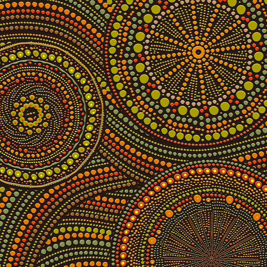 Dot Art Circles Aboriginal Art Digital Art By Lioudmila Perry