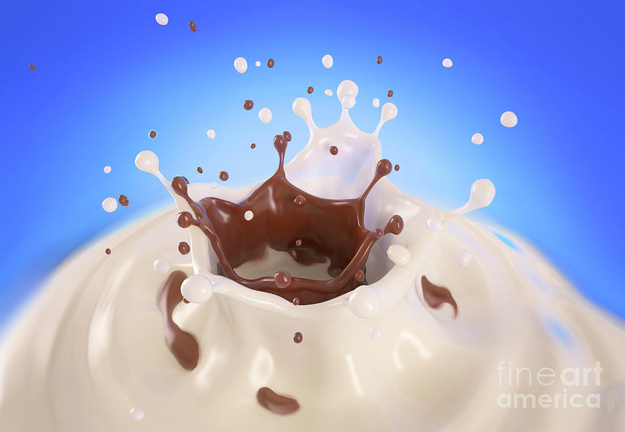 Double Crown Splash Of Milk And Chocolate #1 Photograph by Leonello Calvetti/science Photo Library