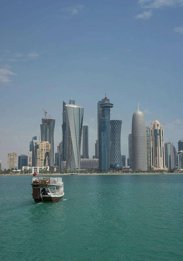 Downtown Doha Across Water, Doha, Qatar Digital Art by Lost Horizon ...