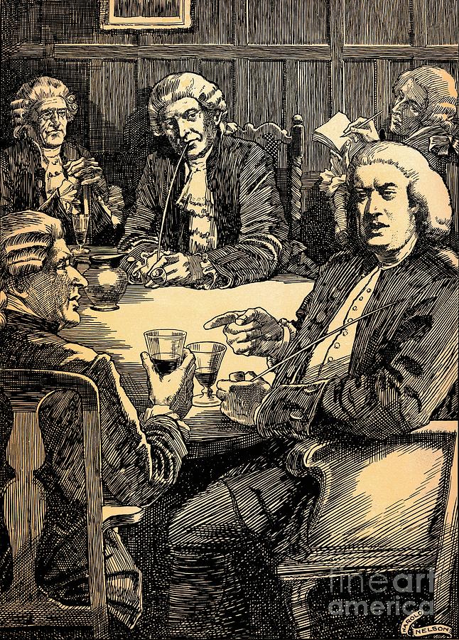 Dr Johnson Discoursing With His Friends #1 Drawing by Print Collector