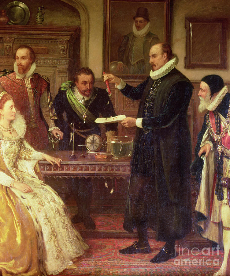 Magnet Painting - Dr William Gilbert Demonstrating His Experiment On Electricity To Queen Elizabeth I And Her Court by Arthur Ackland Hunt