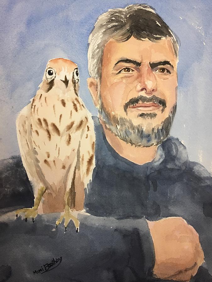 Dr Yoossef and Mr hawky Painting by Mimi Boothby