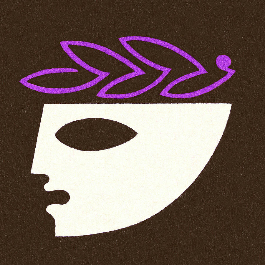 Greek Drawing - Drama Mask #1 by CSA Images