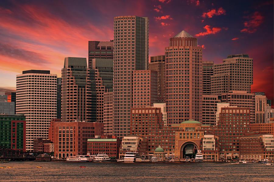 Dramatic Boston Skyline Photograph by Paul Mangold