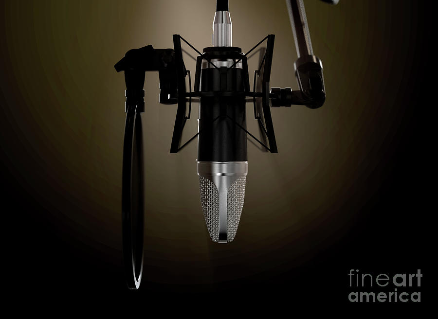 Dramatic Condenser Microphone Digital Art