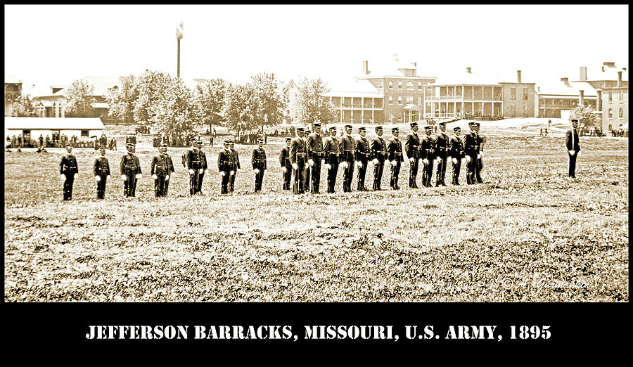 Drilling Soldiers, Jefferson Barracks, U.S. Army, c. 1895 #1 Photograph by A Macarthur Gurmankin