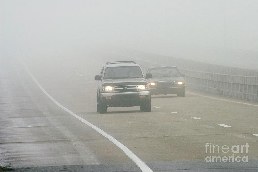 Driving In Fog #1 Photograph by Jim Edds/science Photo Library