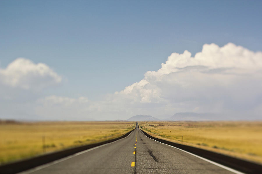 Driving Digital Art - Driving On Open Road, Wyoming, Usa by Steve Prezant Driving Digital Art - Driving On Open Road, Wyoming, Usa by Steve Prezant