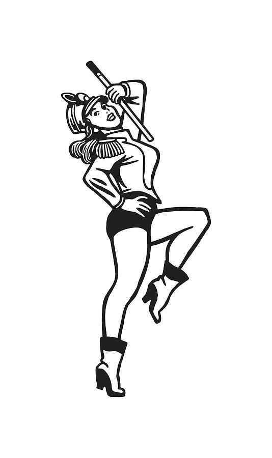 Drum Majorette Drawing by CSA Images Fine Art America