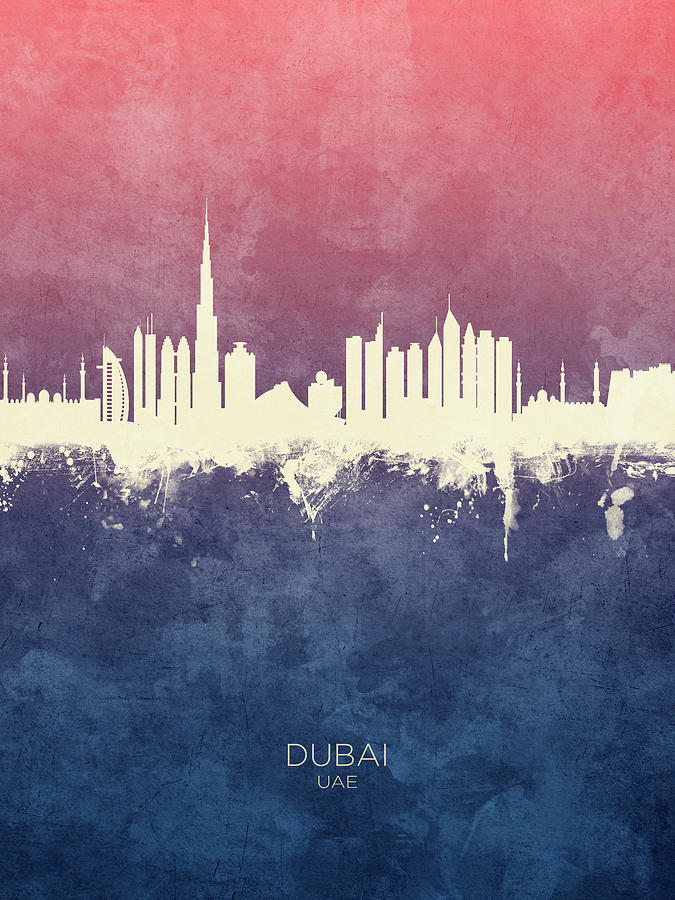 Dubai UAE Skyline #1 Digital Art by Michael Tompsett