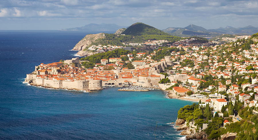 Sea Photograph - Dubrovnik, Old Town, Aerial View #1 by Jan Wlodarczyk