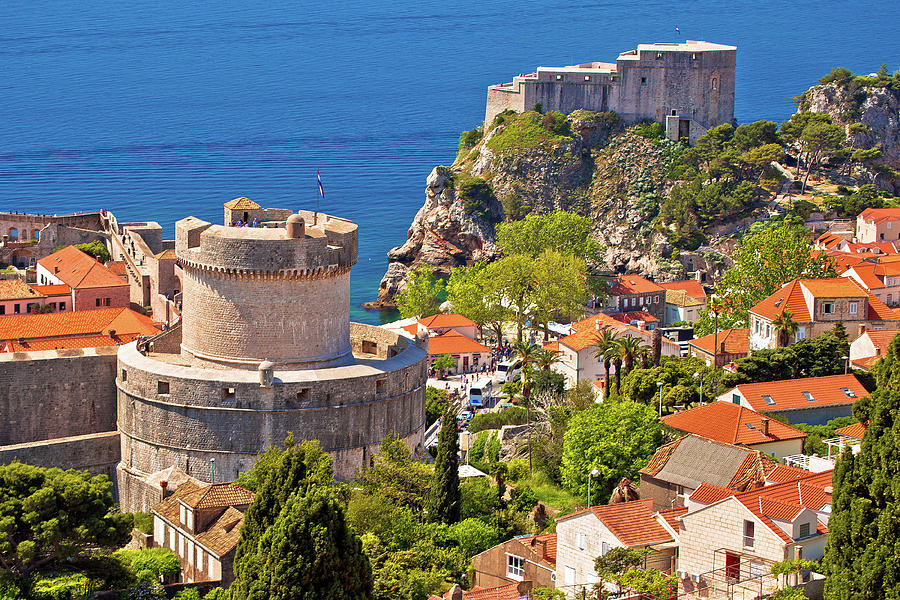 Dubrovnik walls and Minceta tower view #1 Photograph by Brch Photography