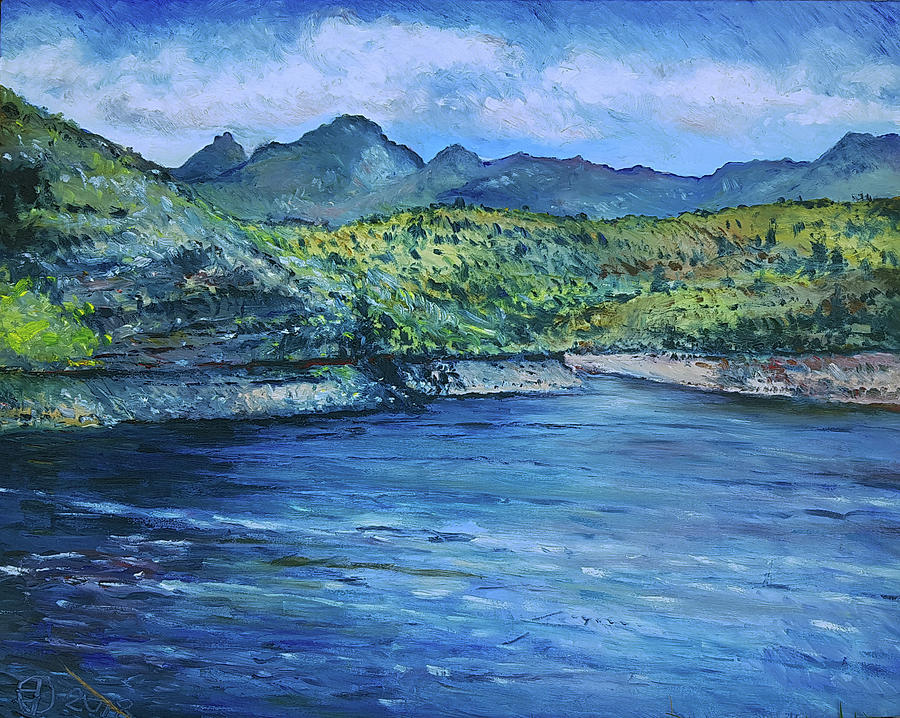 Duiwenhoks dam Heidelberg South Africa 2018 Painting by Enver Larney ...