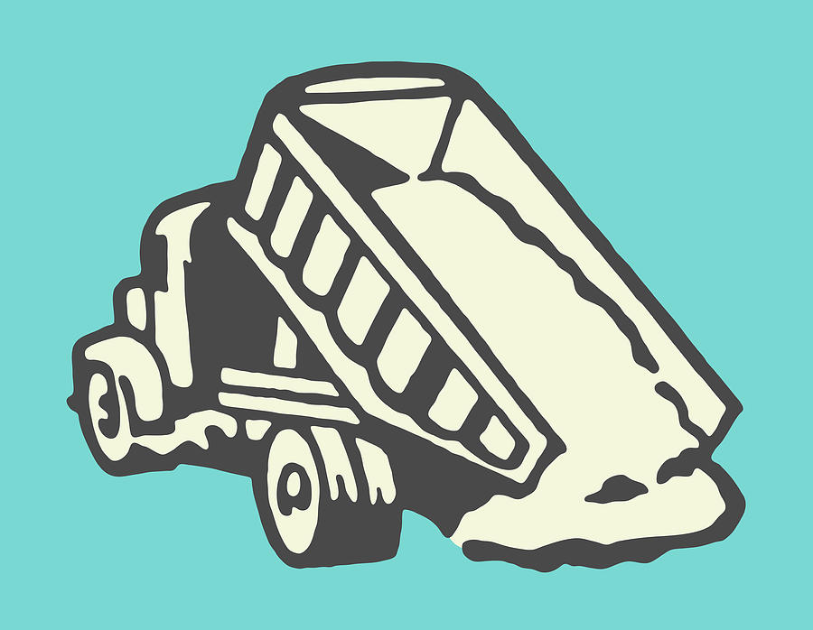 Transportation Drawing - Dump Truck with Raised Back #1 by CSA Images