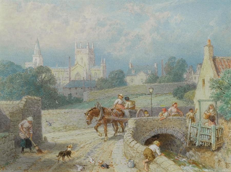 Animal Painting - Dunfermline Abbey by Myles Birket Foster