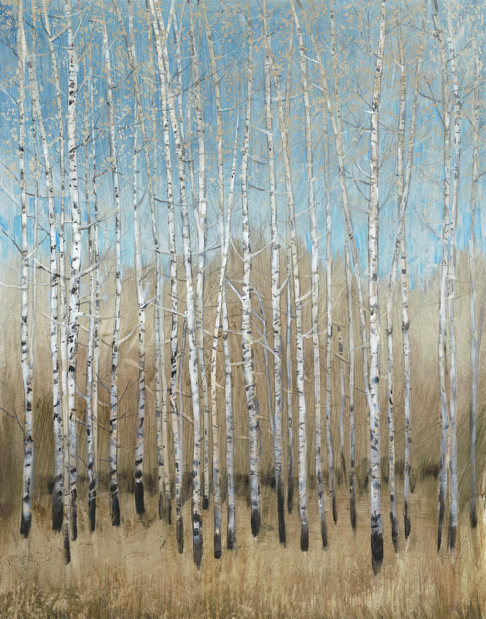 Dusty Blue Birches I #1 Painting by Tim Otoole