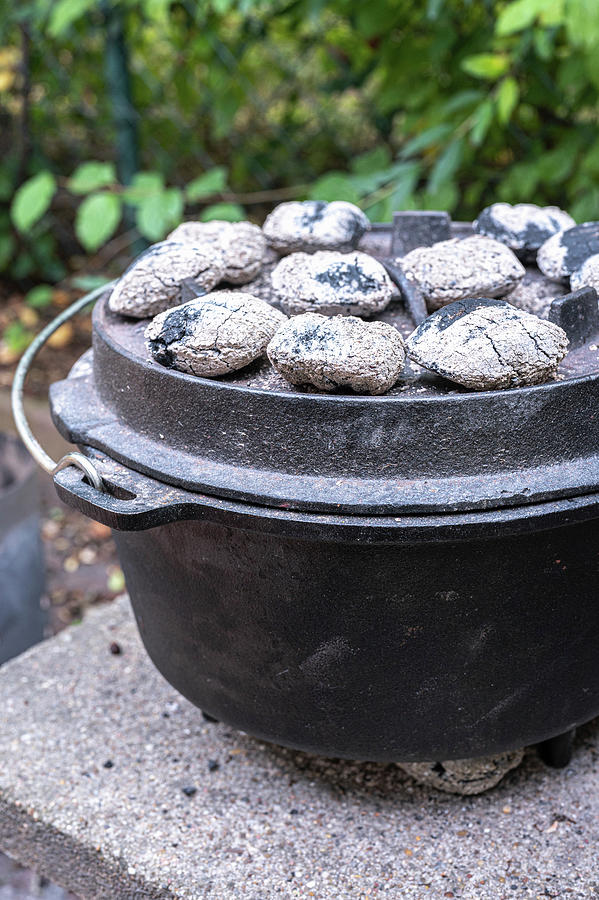 Dutch Oven With Charcoal #1 Photograph by Sebastian Schollmeyer