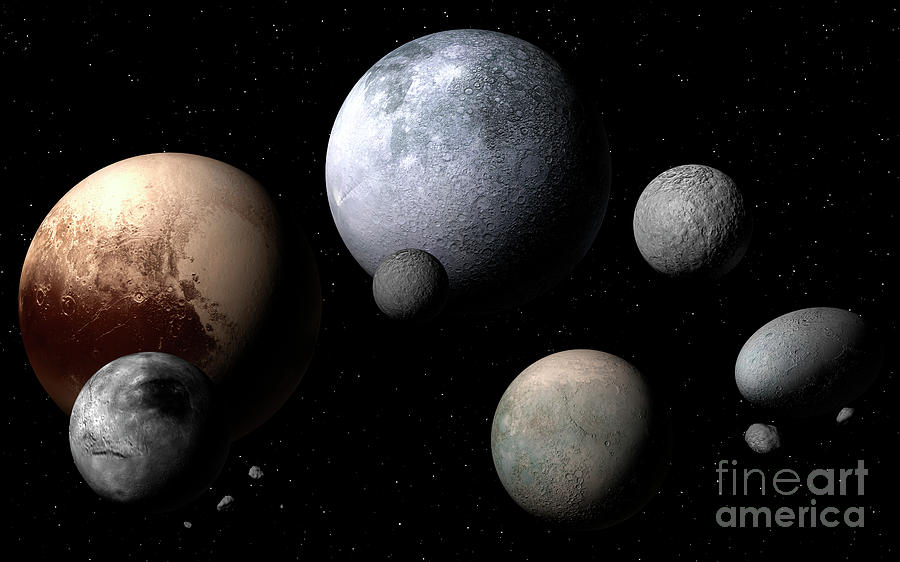 Dwarf Planets And Moons #1 Photograph by Mark Garlick/science Photo Library