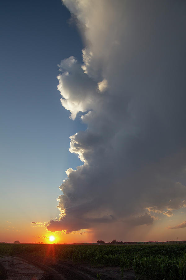 Dying Nebraska Thunderstorms at Sunset 075 #1 Photograph by NebraskaSC
