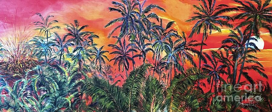 E ola i ka aino o Kilauea Painting by Michael Silbaugh