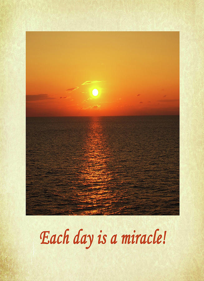 Each day is a miracle by Jacqueline Sleter Each day is a miracle by Jacqueline Sleter