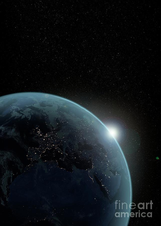 Earth At Night Before Dawn #1 Photograph by Mikkel Juul Jensen / Science Photo Library