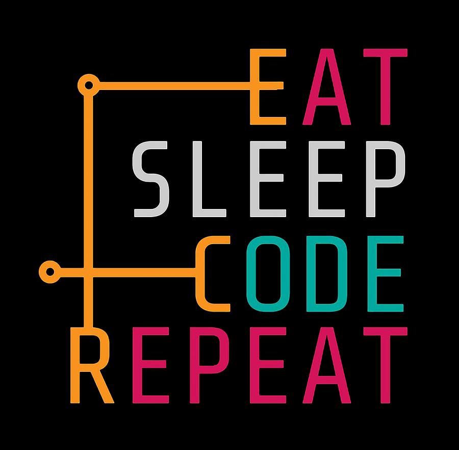 Eat Sleep Code Repeat Digital Art By Raymond Sandos