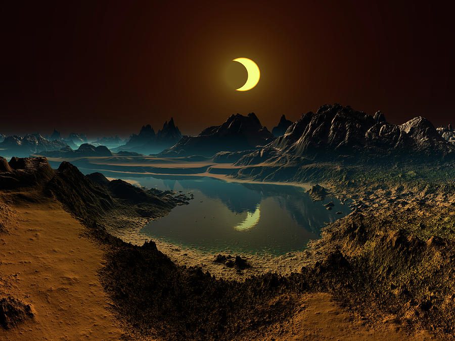 Eclipse Over Alien Landscape Photograph by Albert Klein Eclipse Over Alien Landscape Photograph by Albert Klein