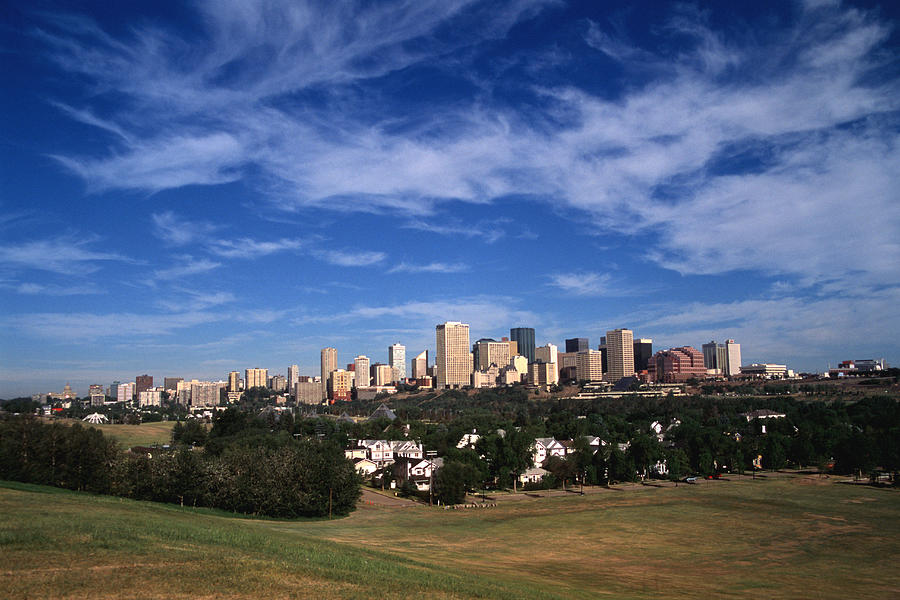 Edmonton Downtown Core With Houses In #1 Photograph by Design Pics