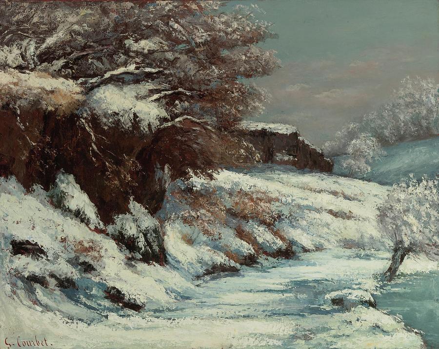 Winter Painting - Effet De Neige by Gustave Courbet