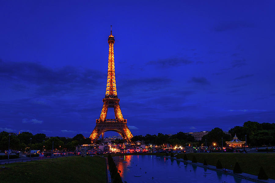 Eiffel Tower at Twilight #1 Photograph by Andrew Soundarajan
