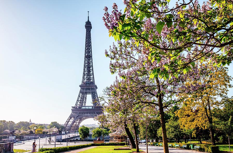 Architecture Digital Art - Eiffel Tower In The Spring #1 by Antonino Bartuccio