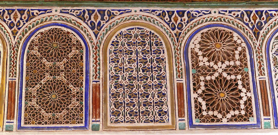 Elaborate mosaic windows in the Kasbah #1 Photograph by Steve Estvanik