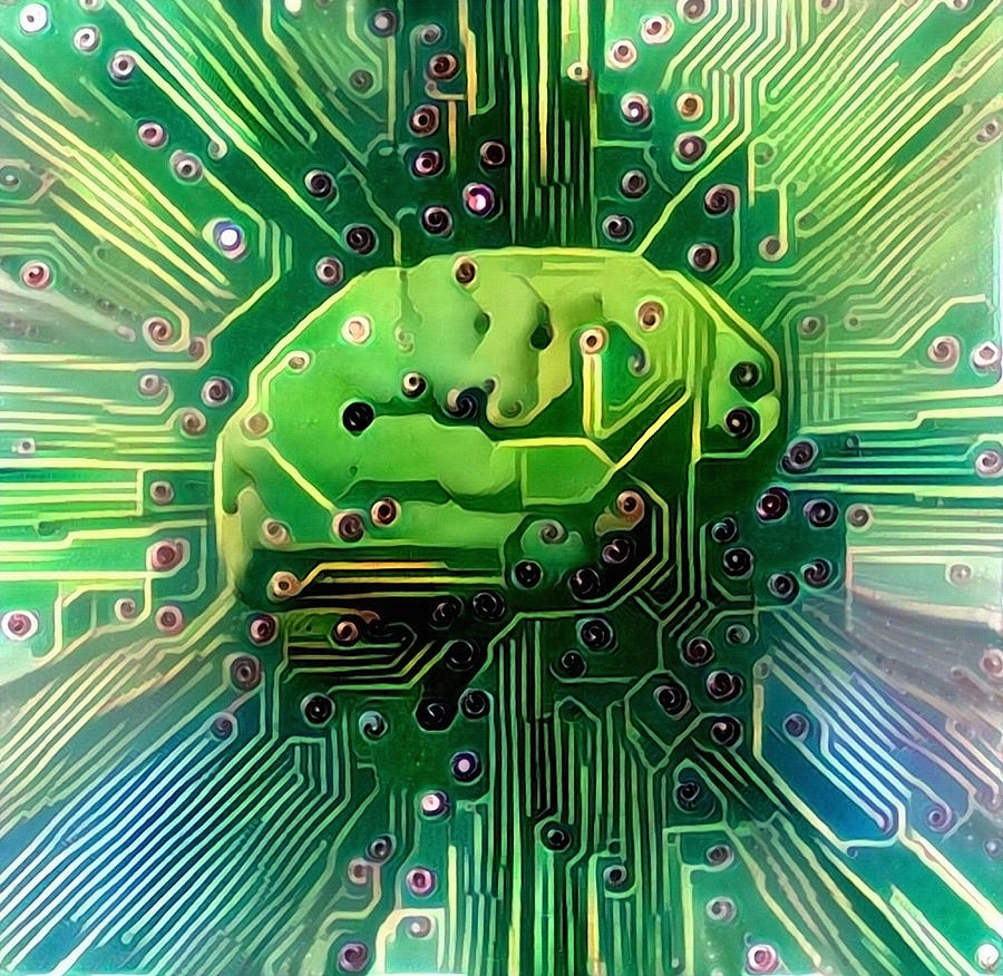 Electronic Brain #1 Digital Art by Bruce Rolff