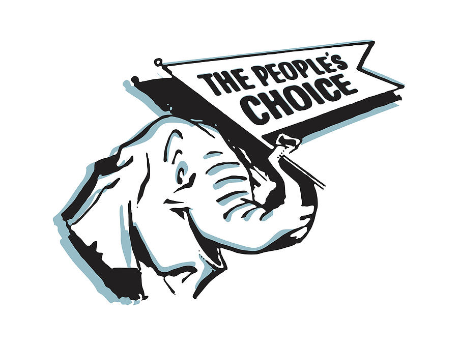Vintage Drawing - Elephant Waving Flag That Says The Peoples Choice #1 by CSA Images