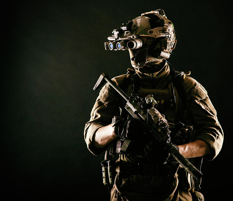 Elite Soldier Wearing Face Mask #1 Photograph by Oleg Zabielin