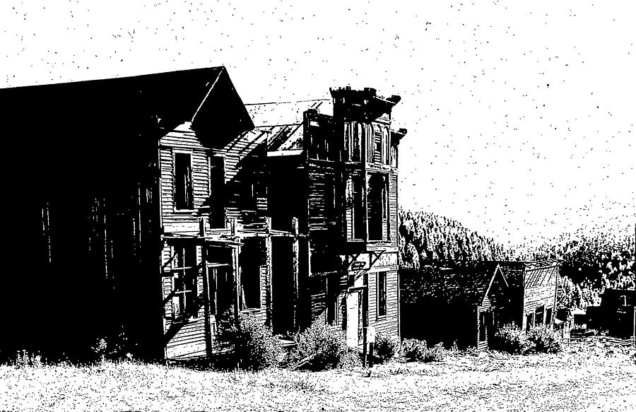 Ink Drawing - Elkhorn Ghost Town Montana by Kevin Heaney Ink Drawing - Elkhorn Ghost Town Montana by Kevin Heaney